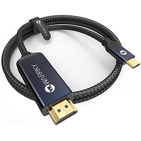WARRKY USB C to HDMI Cable (4K 60Hz, 2K 144Hz) 6FT, [Anti-Interference Gold-Plated Plug] Type C to HDMI Lead Thunderbolt 3/4 Compatible with MacBook Pro/Air, Samsung Galaxy, iPad Pro, Surface, TV, HP Cover