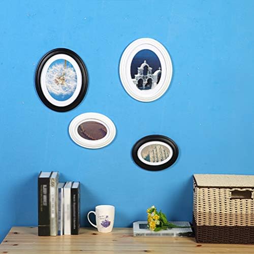 VORCOOL Picture FrameOval Wood Picture Frame 7 Inch Wall Hanging Decoration - Send Seamless Nail and S Nail