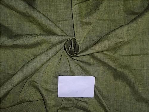 Tissu en lin vert et noir de 137 cm pour couture