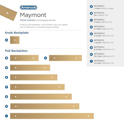 image for Amerock Maymont 3 inch (76mm) Center-to-Center Rectangle Champagne Bro