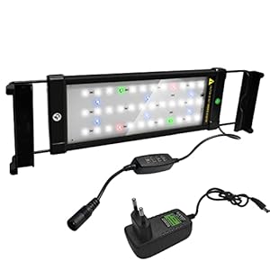 Karinear Iluminación para acuarios, luces LED multicolor 50-70 cm, 18 W, luz led acuario 7000 K