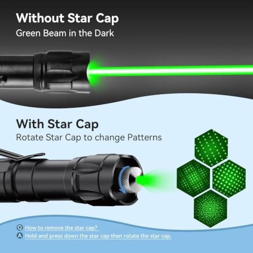Image of COOLCOLD Laser Light Powerful | Rechargeable Green Laser Pointer | 10000m Long Range, Adjustable Mode Lazer Light | Handheld Lesar Pen, Suitable for Camping, Teaching, Hiking and Construction Sites