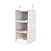 Produktbild BrilliantJo hängeregal kleiderschrank, 3 Fächer hochwertige Baumwolle Camping Schrankorganizer Hänge mit Eisengestell Organizer Aufbewahrungssystem Set - Beige Karo