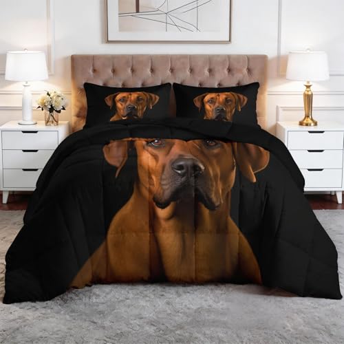 Quilt Animal Dog Photography Printed Summer Full Comforter Set, Lightweight