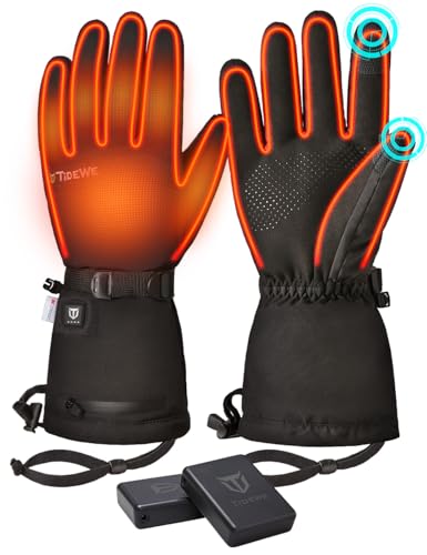 Tidewe Heated Gloves For Men & Women, Hunting Waterproof Rechargeable Gloves With 2 Battery Packs cover