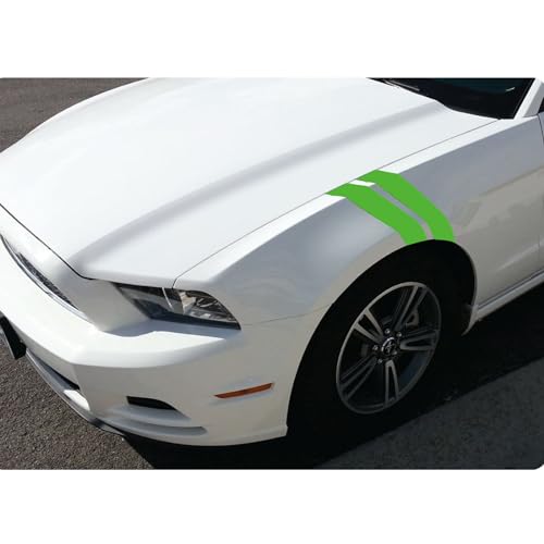 Image of x xotic tech 4pcs Car Fender Stripes Hash Marks KK Vinyl Sticker Universal for Car Truck SUV Auto Bumper Racing Stripe Decal (Green)