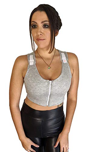 Post Surgical Comfort Compression Sports Bra: Soft Grey Butterfly (Medium) - Image 3