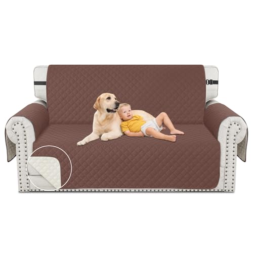 XINEAGE Waterproof 2 Seater Sofa Cover Non-Slip Sofa Slipcover with Pocket