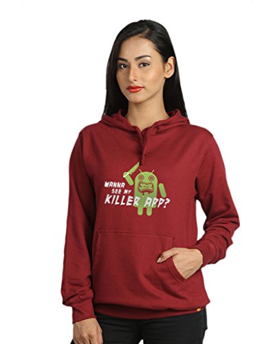 Image of Campus Sutra Women's Cotton Hooded Neck Sweatshirt