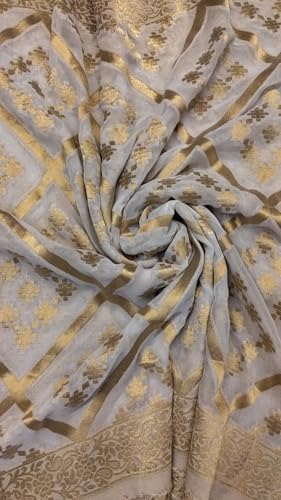Étole georgette brodée zari métallique pour sublimer une robe de soirée simple