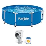 Funsicle Activity 10' x 30' Round Above Ground Swimming Pool, Includes FiltraBoost 400 GPH Filter Pump with AutoSkimmer, Type I Filter Cartridge & Repair Patch