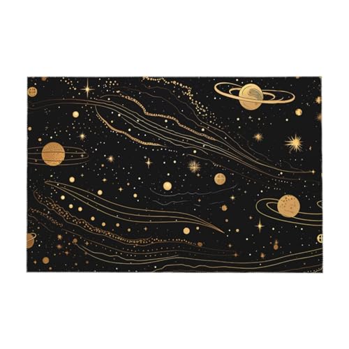 Nappe pour table rectangulaire thème espace argenté imperméable