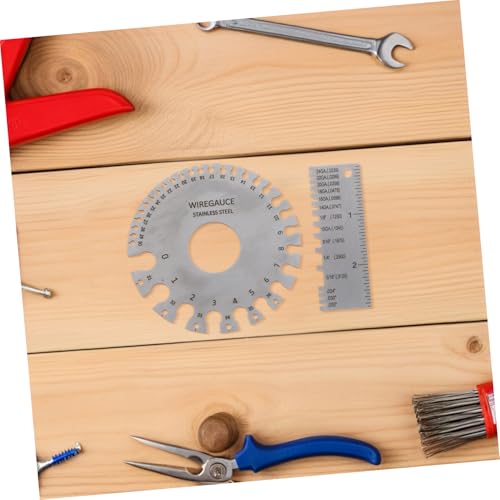 Conjunto de 2 reglas de acero inoxidable ULTECHNOVO para medir huecos de soldadura y espesores de metal, herramientas de medición precisa para suministros de soldadura miniatura 5
