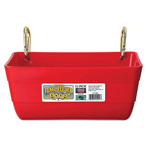Little Giant Ff11Red 4.5 Quart Heavy Duty Plastic Feed Trough Bucket Fence Feeder With Clips For Livestock & Pets, Red (6 Pack) #TOP1