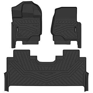 Auxko Tapis de sol toutes saisons pour Ford F150 Supercrew 2015-2024 2025 (y compris Lightning 22-25) (uniquement siège arrière avec rangement sous le siège, pas pour la banquette avant), doublures en