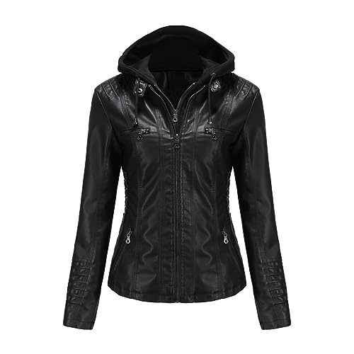 Fermeture éclair mince sur veste en cuir femmes coupe ajustée