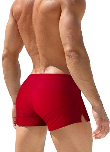 Image of TONLEN Mens Swimwear Short Swim Trunks with Zipper Pocket