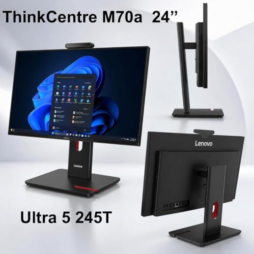 Image of Lenovo ThinkCentre M70a Gen 6 Business All-in-One 24 inch IPS FHD Display | Intel Ultra 5 245T vPro, 16GB DDR5, 2TB PCIe SSD, Intel Graphics, USB KB&Mouse, WiFi 6E, Webcam, Bluetooth 5.3, Win 11 Home