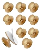 Anobeyi 10 Pack Self Adhesive Cabinet Knobs, No Drilling Self Stick Drawer Knob, Stick-on Kitchen Cabinet Stainless Steel Handle Pull for Window, Wardrobe, Dresser, Cupboard, Closet (10, Antique Gold)