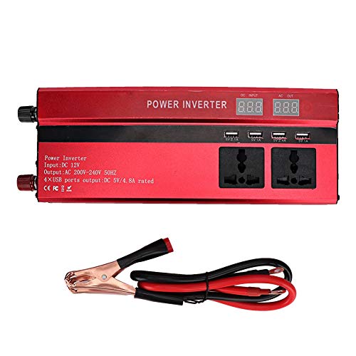 Pupilash Car Inverter - Power Inverter 5000W DC 12V to AC 220V Car Power Inverter Converter USB Charger Adapter with LCD Display