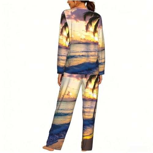 Pyjama jamaïcain femme ensemble doux à manches longues