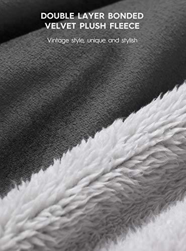 David Archy Men's Hooded Fleece Double Layer Bonded Velvet Robe Plush Soft Full Length Long Bathrobe (Xl, Dark Gray) #TOP4