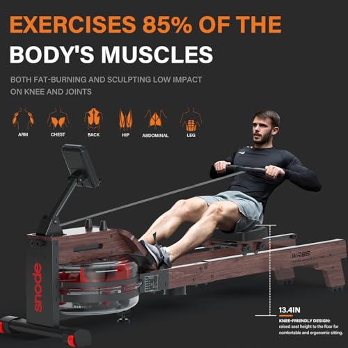Snode Rowing Machine With Advanced Lcd Monitor,Wood Rower Machine For Home Use thumb #1