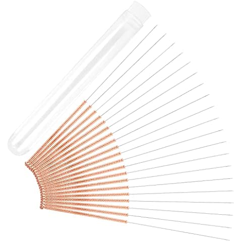 20 Pcs Nozzle Cleaning Needles 0.4mm 3D Printer Needle Accessories Stainless Steel Nozzle Cleaning Tool Nozzle Cleaning Needle Filament Clog Cleaner for MK8 E3D MK10, Gold Cover