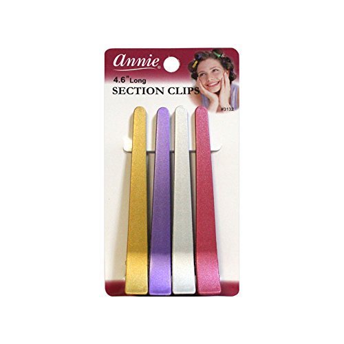 Annie Plastic Section Clip 4.6" 4Ct Asst Color #TOP16