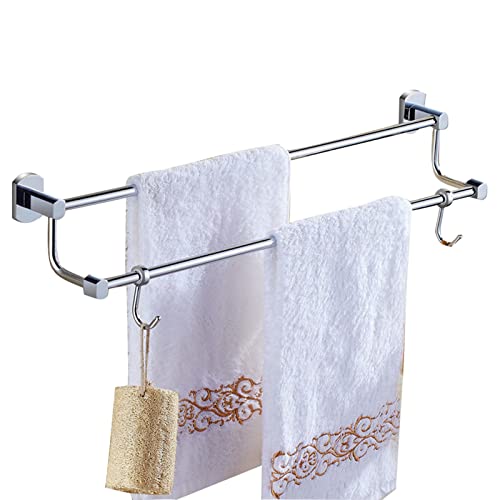 Barre porte-serviettes murale en cuivre design élégant double rangée - 2