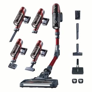 Rowenta X-Pert 6.60 Smart Aspirateur Balai sans fil, Tube Flex, Idéal pour les Poils D'animaux, Léger, Puissance 100W, Autonomie 45min, LED RH6471WO, Noir/Rouge