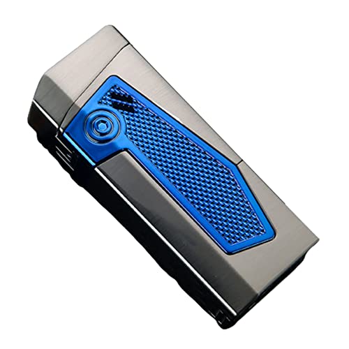 Allume-cigare butane 4 jets avec fenêtre de niveau visible, couleur bleu
