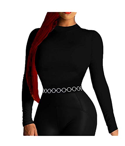 Fashion 21 Women's Stainless Steel O Ring Hoop Link Chain Belt - Sturdy, No Change Color2