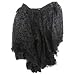 Burvogue Women's Gothic Steampunk Costume Vintage Multi Layered Chiffon Skirt  Black XX-Large/XXXX-Large