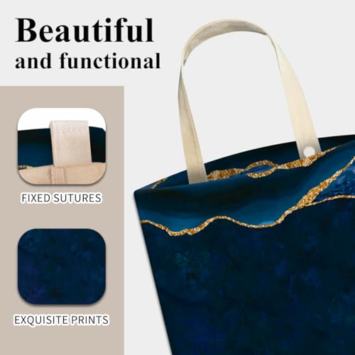 Image of Car Trash Can, Cute Car Trash Bag, Hanging Car Organizer, Blue Gold Marble