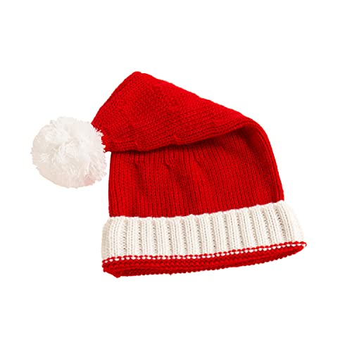Family Matching Christmas Hat Winter Warmer Knit Cap Xmas Parent-Child Pom Beanie Hat Santaa Crochet Hats Red 6
