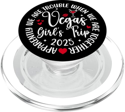 Vegas Girls Trip 2025 Crew We're Trouble When We're Together PopSockets PopGrip pour MagSafe