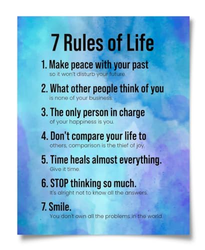 7 Rules of Life Motivational Wall Art Print