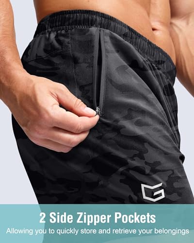 Image of G Gradual Men's Athletic Running Shorts with Zipper Pockets Quick Dry 7 inch / 5 inch / 9 inch Workout Gym Shorts for Basketball Hiking