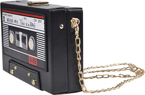 Image of QZUnique Tape Shaped Shoulder Bag Radio Recorder PU Crossbody Bag Women's Retro Evening Bag Handbag Clutch Purse