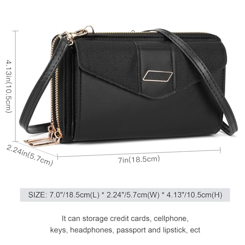 Small Crossbody Bag for Women Cell Phone Purse Women's Shoulder Handbags Double Zipper Wallet Purses with Card Slots4