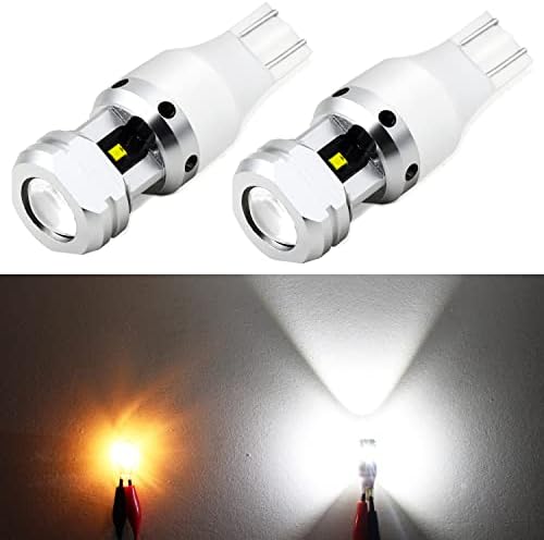PHINLION 2600 Lumens 912 921 LED Reverse Light Bulbs Canbus High Power Non-Polarity T15 922 W16W Backup Replacement Bulb with Projector, 6000K Xenon White