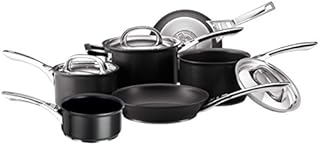 Circulon Infinite Induction Hob Pan Set - 6 Piece Non Stick Pots and Pans Set with Stainless Steel Lids & Handles, Premium Dishwasher Safe Cookware, Black