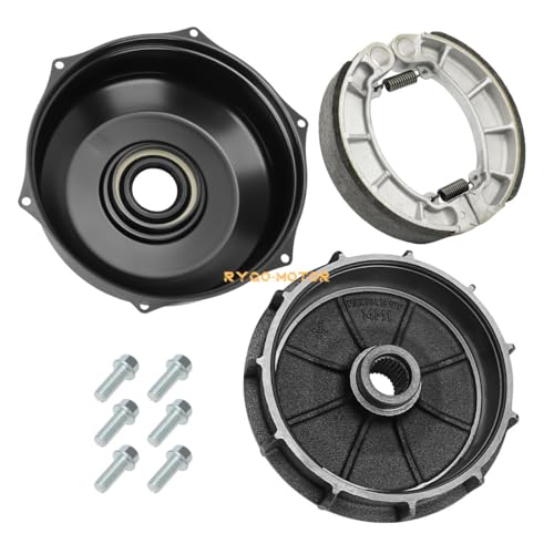 Powersports Replacement Parts Rear Brake Drum Cover Hub Shoes Set for Honda Foreman 500 TRX500 4x4 2014-2019 Mod-R77O-3813