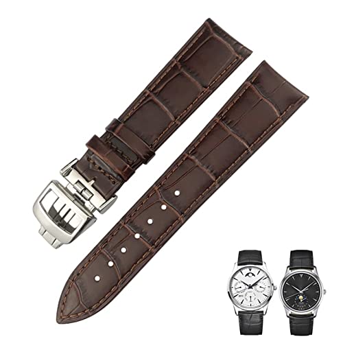 Bracelet de montre bleu 21mm en cuir véritable pour remplacer votre accessoire usé