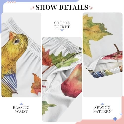 Autumn Bird Pumpkin Boys Long Pants Soft Trousers Elastic Waist Kids Lounge Bottoms with Pockets S-XL4