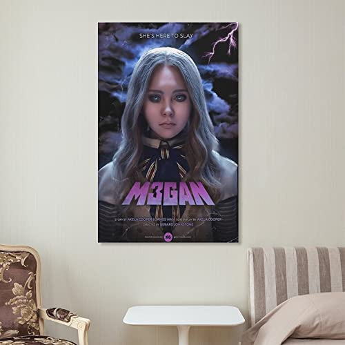 Room Poster Aesthetic Horror Movie M3Gan Poster Halloween Wall Art Canvas Wall Art Prints For Wall Decor Room Decor Bedroom Decor Gifts 24X36Inch(60X90Cm) Frame-Style #TOP6