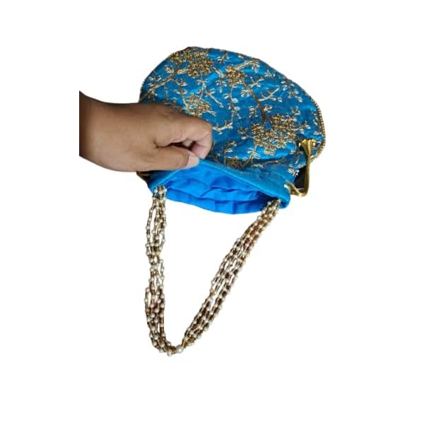 JAGRITI SHAKTI Ethnic Potli Bags For Women | Ethnic Handbags For Women | Carry Pouches Embroidered Bags| Handbag for Women Wedding Party (Color-Multicolor) - Image 6