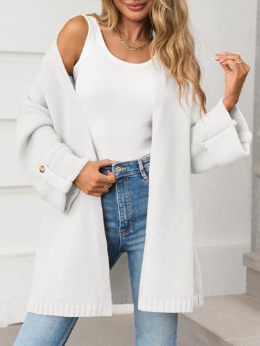 Image of Saodimallsu Womens Oversized Long Cardigan Sweaters Casual Open Front Chunky Knit Slouchy Fall Trendy Sweater Coats