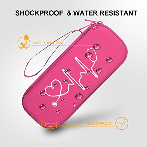 Bovke Travel Carrying Case Compatible With 3M Littmann Classic Iii,Mdf Acoustica Deluxe Stethoscopes - Extra Room For Medical Bandage Scissors Emt Trauma Shears And Led Penlight, Raspberry #TOP5